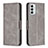 Leather Case Stands Flip Cover Holder B04F for Samsung Galaxy F23 5G Gray