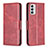 Leather Case Stands Flip Cover Holder B04F for Samsung Galaxy F23 5G Red