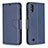 Leather Case Stands Flip Cover Holder B04F for Samsung Galaxy M10 Blue