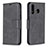 Leather Case Stands Flip Cover Holder B04F for Samsung Galaxy M30 Black