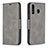 Leather Case Stands Flip Cover Holder B04F for Samsung Galaxy M30 Gray