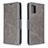 Leather Case Stands Flip Cover Holder B04F for Samsung Galaxy M40S Gray