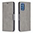Leather Case Stands Flip Cover Holder B04F for Samsung Galaxy M52 5G Gray