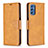 Leather Case Stands Flip Cover Holder B04F for Samsung Galaxy M52 5G Light Brown
