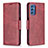 Leather Case Stands Flip Cover Holder B04F for Samsung Galaxy M52 5G Red