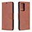 Leather Case Stands Flip Cover Holder B04F for Samsung Galaxy Note 20 Ultra 5G Brown
