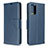 Leather Case Stands Flip Cover Holder B04F for Samsung Galaxy S20 Blue