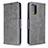 Leather Case Stands Flip Cover Holder B04F for Samsung Galaxy S20 Gray