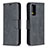 Leather Case Stands Flip Cover Holder B04F for Samsung Galaxy S20 Lite 5G Black