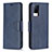 Leather Case Stands Flip Cover Holder B04F for Vivo V21s 5G Blue