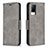 Leather Case Stands Flip Cover Holder B04F for Vivo V21s 5G Gray