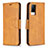 Leather Case Stands Flip Cover Holder B04F for Vivo V21s 5G Light Brown