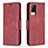 Leather Case Stands Flip Cover Holder B04F for Vivo V21s 5G Red