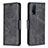 Leather Case Stands Flip Cover Holder B04F for Vivo Y12s Black