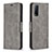 Leather Case Stands Flip Cover Holder B04F for Vivo Y12s Gray