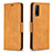 Leather Case Stands Flip Cover Holder B04F for Vivo Y20 Light Brown