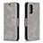 Leather Case Stands Flip Cover Holder B04F for Xiaomi Poco M3 Gray