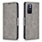Leather Case Stands Flip Cover Holder B04F for Xiaomi Poco M4 Pro 5G Gray