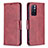 Leather Case Stands Flip Cover Holder B04F for Xiaomi Poco M4 Pro 5G Red