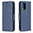 Leather Case Stands Flip Cover Holder B04F for Xiaomi Poco M5S Blue