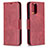Leather Case Stands Flip Cover Holder B04F for Xiaomi Poco M5S Red