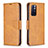 Leather Case Stands Flip Cover Holder B04F for Xiaomi Redmi Note 11S 5G Light Brown