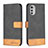 Leather Case Stands Flip Cover Holder B05F for Motorola Moto E32s Black