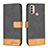 Leather Case Stands Flip Cover Holder B05F for Motorola Moto E40 Black