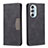 Leather Case Stands Flip Cover Holder B05F for Motorola Moto Edge 30 Pro 5G Black