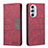 Leather Case Stands Flip Cover Holder B05F for Motorola Moto Edge X30 5G Red