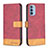Leather Case Stands Flip Cover Holder B05F for Motorola Moto G31 Red