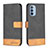 Leather Case Stands Flip Cover Holder B05F for Motorola Moto G41 Black