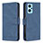 Leather Case Stands Flip Cover Holder B05F for Oppo A96 4G Blue