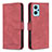 Leather Case Stands Flip Cover Holder B05F for Oppo A96 4G Red