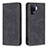 Leather Case Stands Flip Cover Holder B05F for Oppo F19 Pro Black