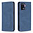 Leather Case Stands Flip Cover Holder B05F for Oppo F19 Pro Blue