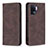 Leather Case Stands Flip Cover Holder B05F for Oppo F19 Pro Brown