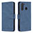Leather Case Stands Flip Cover Holder B05F for Samsung Galaxy A21 Blue