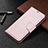 Leather Case Stands Flip Cover Holder B05F for Samsung Galaxy S21 5G Pink