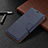 Leather Case Stands Flip Cover Holder B05F for Samsung Galaxy S22 Plus 5G Blue