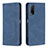 Leather Case Stands Flip Cover Holder B05F for Vivo Y11s Blue