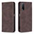 Leather Case Stands Flip Cover Holder B05F for Vivo Y20 Brown