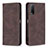 Leather Case Stands Flip Cover Holder B05F for Vivo Y30 Brown