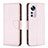 Leather Case Stands Flip Cover Holder B05F for Xiaomi Mi 12 5G Pink