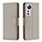 Leather Case Stands Flip Cover Holder B05F for Xiaomi Mi 12X 5G Gray
