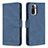 Leather Case Stands Flip Cover Holder B05F for Xiaomi Poco M5S Blue