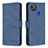 Leather Case Stands Flip Cover Holder B05F for Xiaomi Redmi 9 India Blue