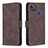 Leather Case Stands Flip Cover Holder B05F for Xiaomi Redmi 9C Brown