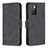 Leather Case Stands Flip Cover Holder B05F for Xiaomi Redmi Note 11 4G (2021) Black