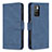 Leather Case Stands Flip Cover Holder B05F for Xiaomi Redmi Note 11 4G (2021) Blue
